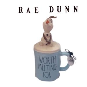 ❄️🆕 New Rae Dunn Olaf Worth Melting For Mug with Topper
